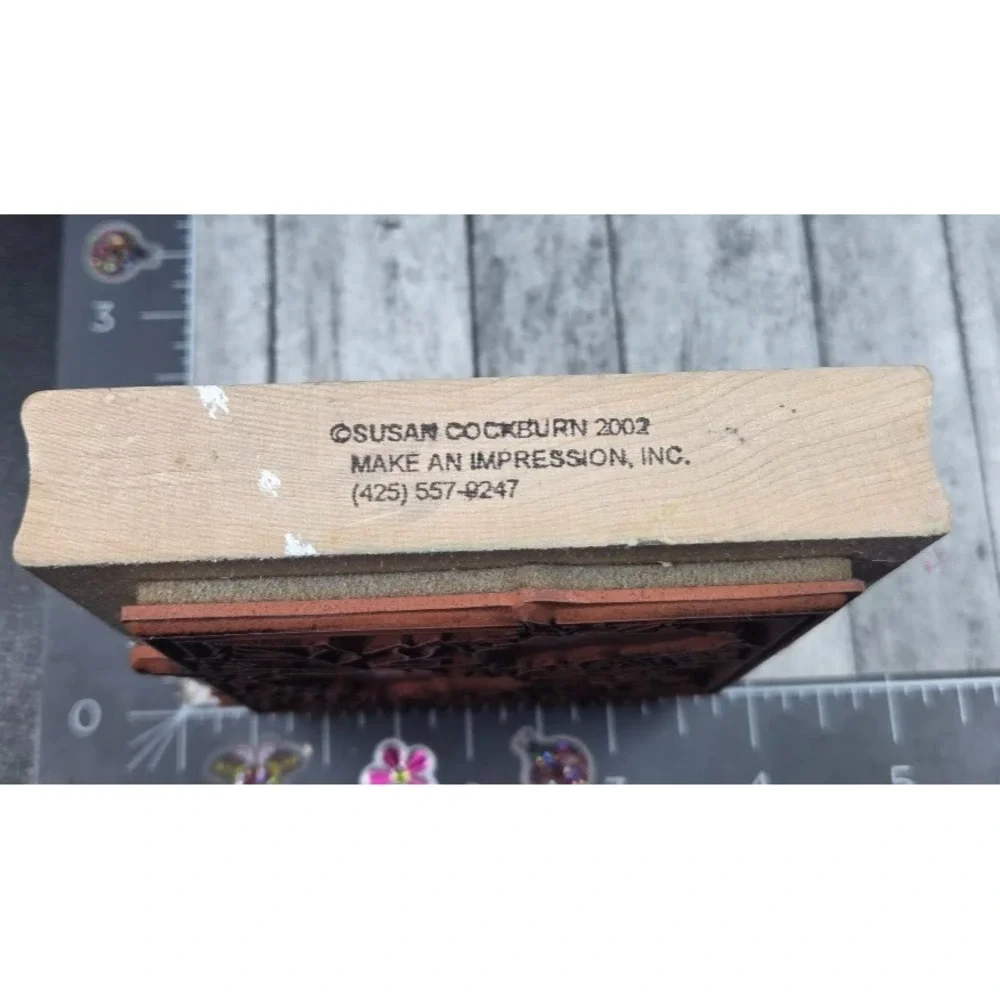 Make An Impression Leaves Paper Punch Art Framed Rubber Stamp Wood #A19
